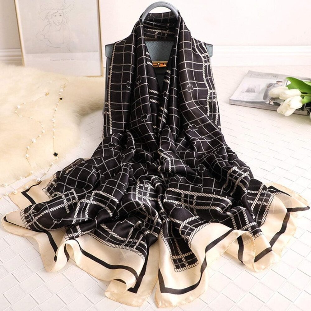 Silk Scarf Mulberry Silk Fashion Scarves Long Lightweight Shawl Wrap … - Picture 2 of 7